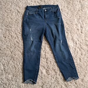Nanette Lepore Dark‎ Blue Belle High Rise Ankle Skinny Jeans Size 14